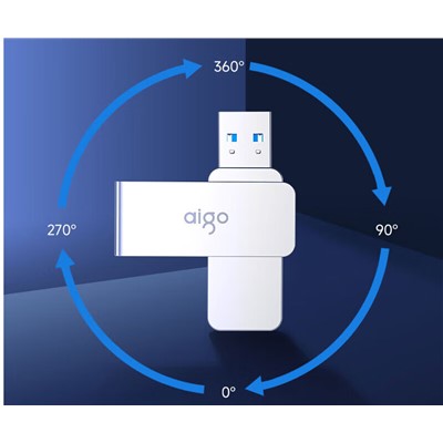 愛國者/Aigo U330 U盤/存儲卡 128GB USB3.2 U盤 U330金屬旋轉(zhuǎn)系列 銀色 快速傳輸