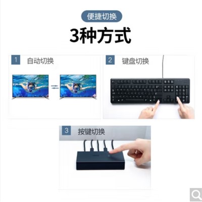 綠聯(lián)/UGREEN CM200 集線器 KVM切換器 HDMI2.0切屏器2進(jìn)1出4K60Hz高清 USB打印機(jī)共享器兩臺(tái)電腦共享顯示器 2.0版本【4K/60Hz】